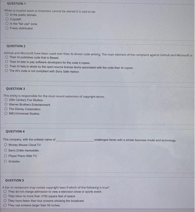  When a creative work or invention cannot be owned it is