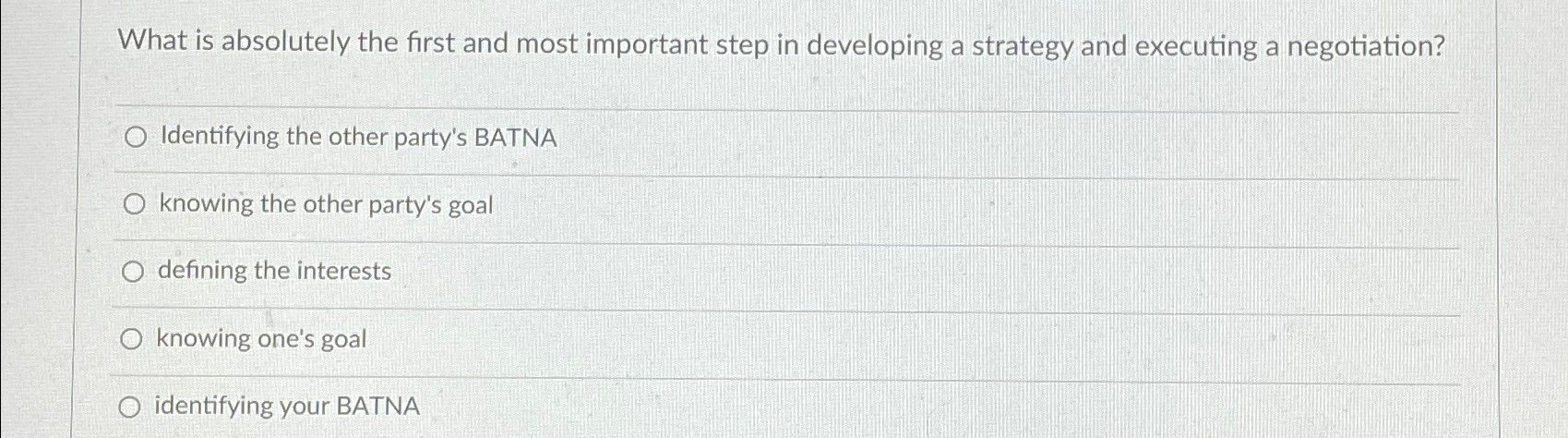  What is absolutely the first and most important step in developing