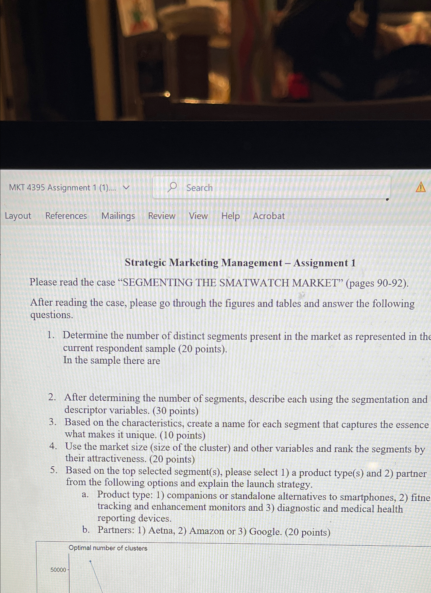  MKT 4395 Assignment 1(1)....vv Layout References Mailings Review View Help Acrobat