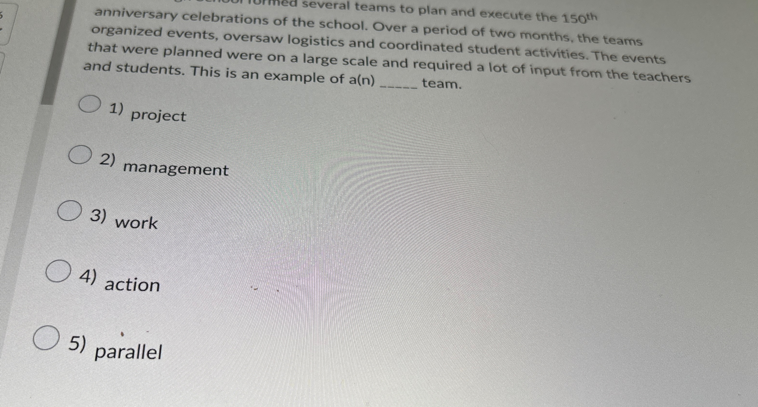  several teams to plan and execute the 150th organized celebrations of