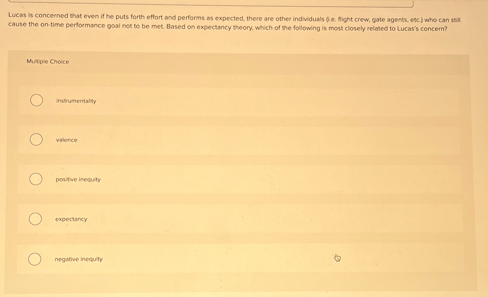  Lucas is concerned that even if he puts forth effort and