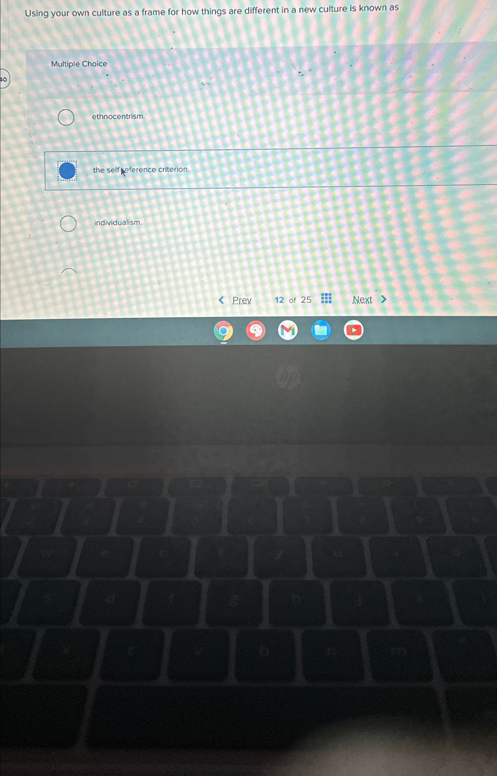  Using your own culture as a frame for how things are