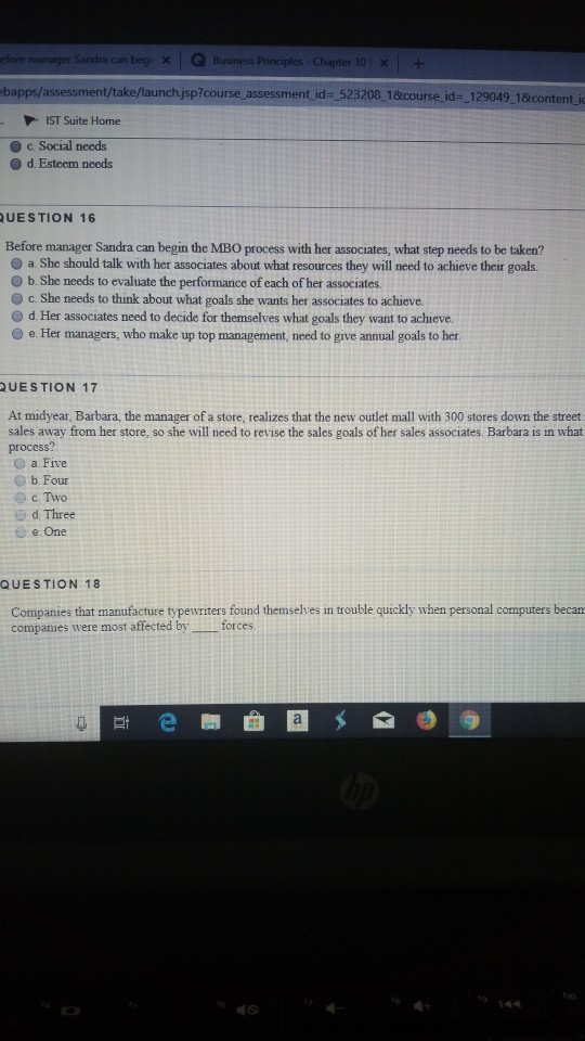  Before manager Sandra can begin the MBO process with her associates,