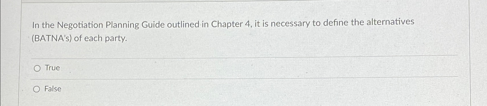  In the Negotiation Planning Guide outlined in Chapter 4, it is