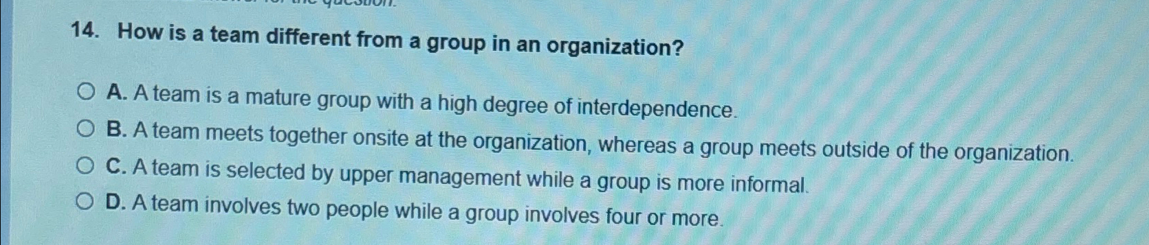  How is a team different from a group in an organization?