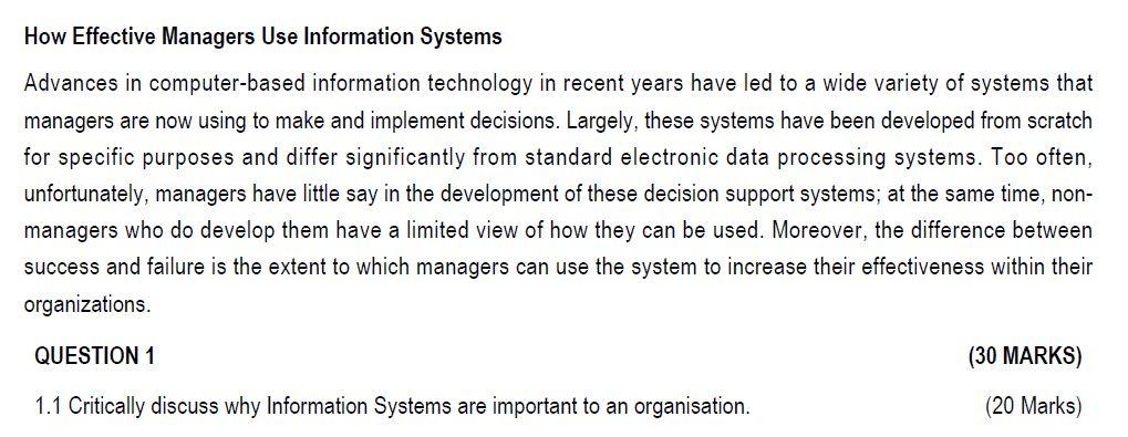  How Effective Managers Use Information Systems Advances in computer-based information technology