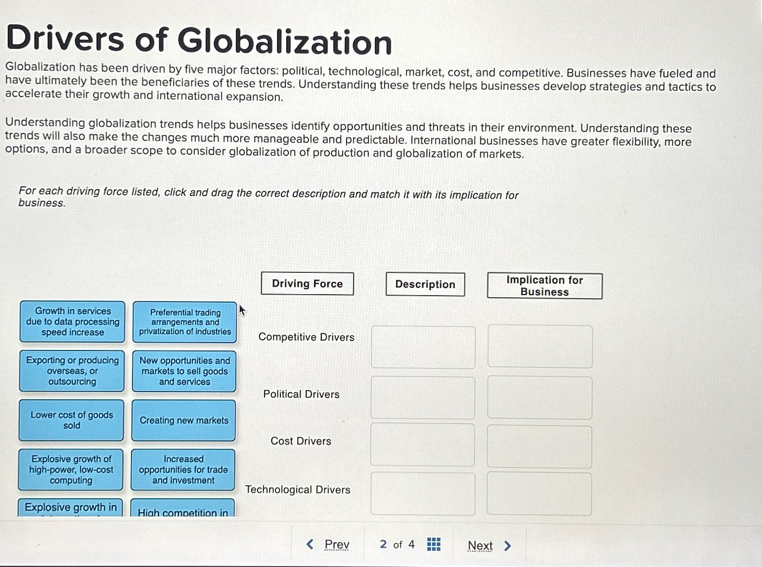  Drivers of Globalization Globalization has been driven by five major factors: