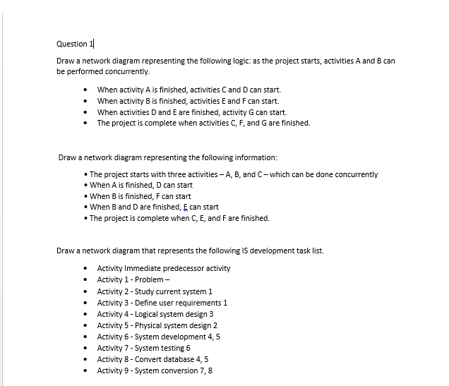 Please help me with this question for project management. Thank you Question