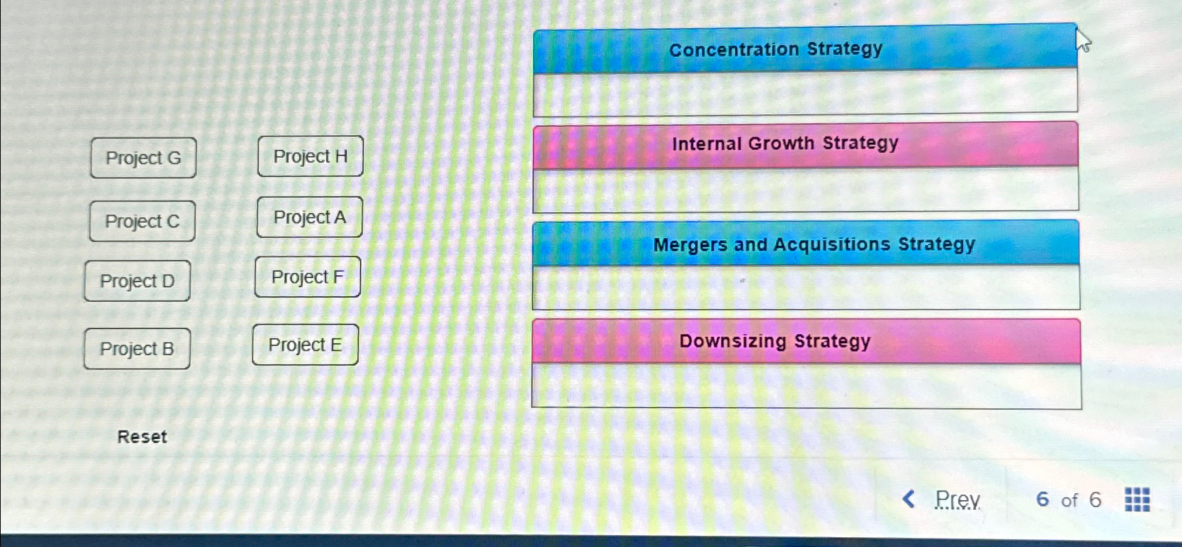  Concentration Strategy Project G Project H Internal Growth Strategy Project C