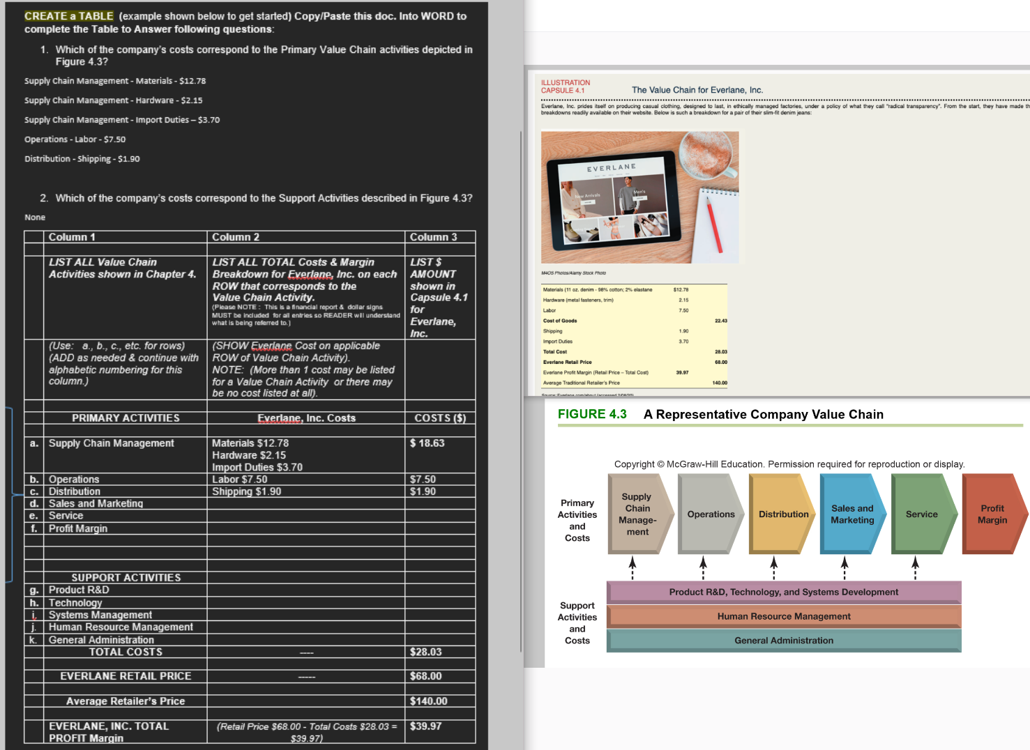  FIGURE 4.3 A Representative Company Value Chain (Does this look right?)