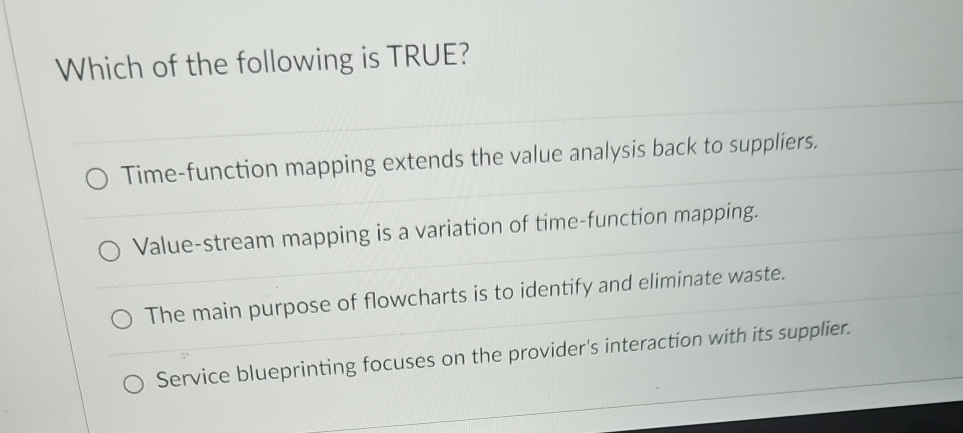  Which of the following is TRUE? Time-function mapping extends the value