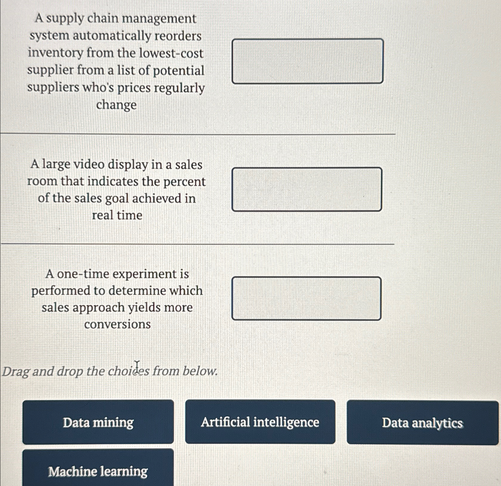  A supply chain management system automatically reorders inventory from the lowest-cost