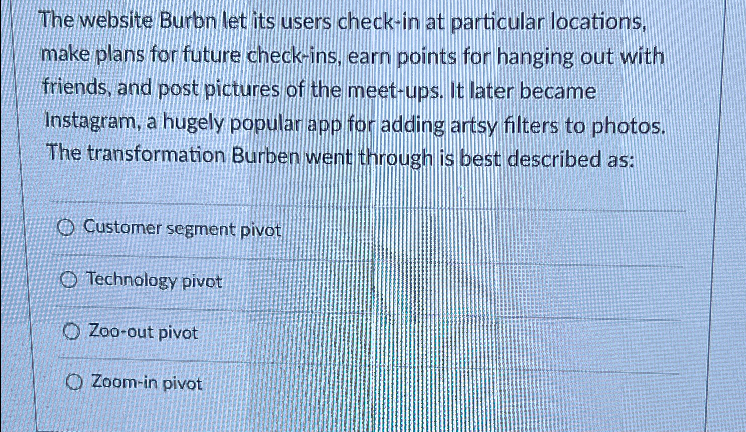  The website Burbn let its users check-in at particular locations, make