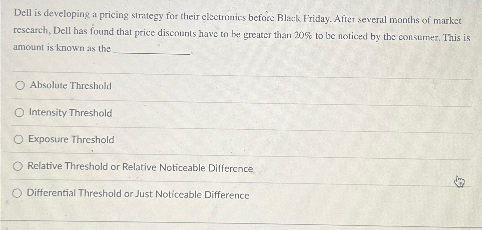  Dell is developing a pricing strategy for their electronics before Black