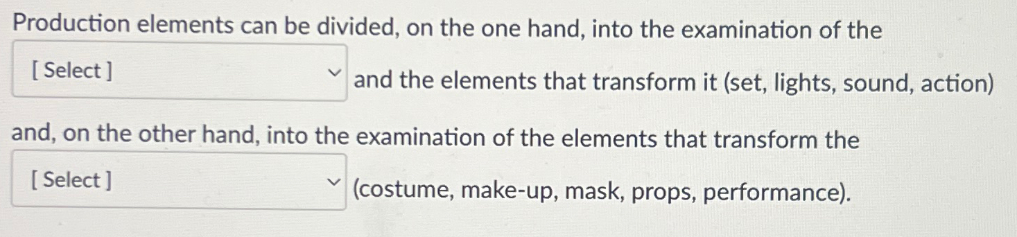  Production elements can be divided, on the one hand, into the