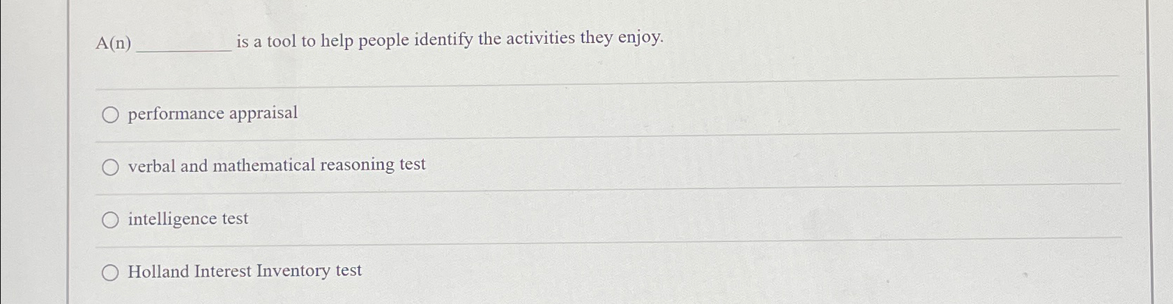  A(n) is a tool to help people identify the activities they