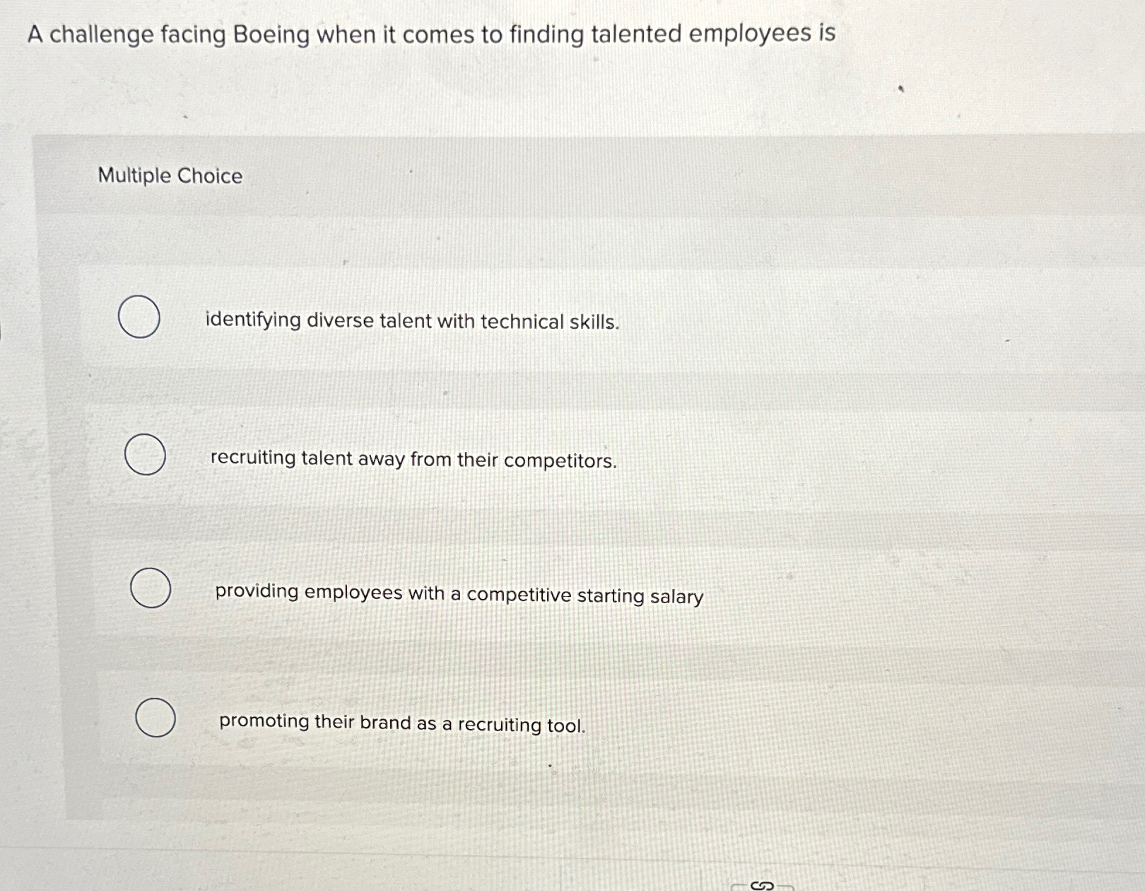  A challenge facing Boeing when it comes to finding talented employees