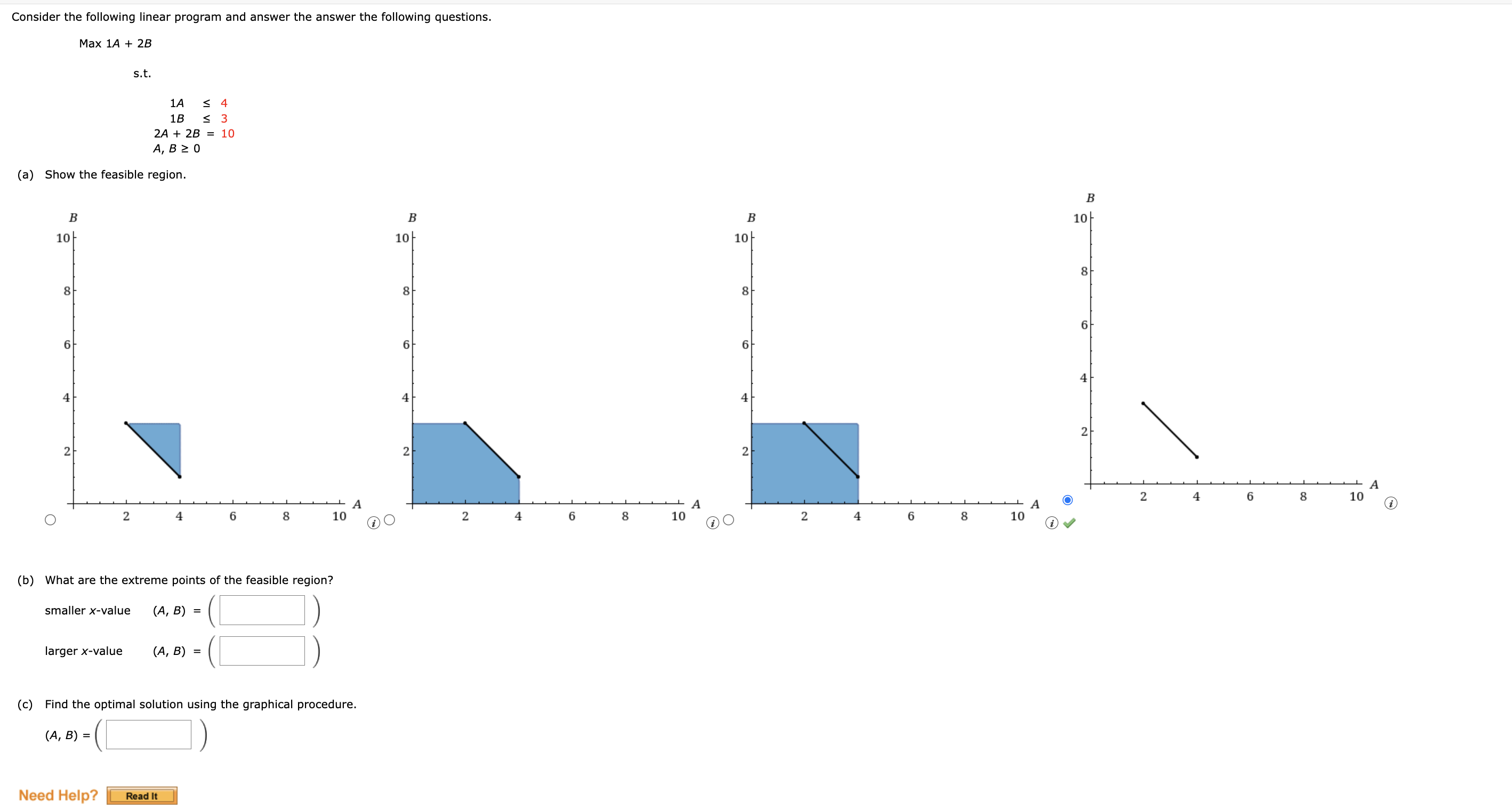  Consider the following linear program and answer the answer the following
