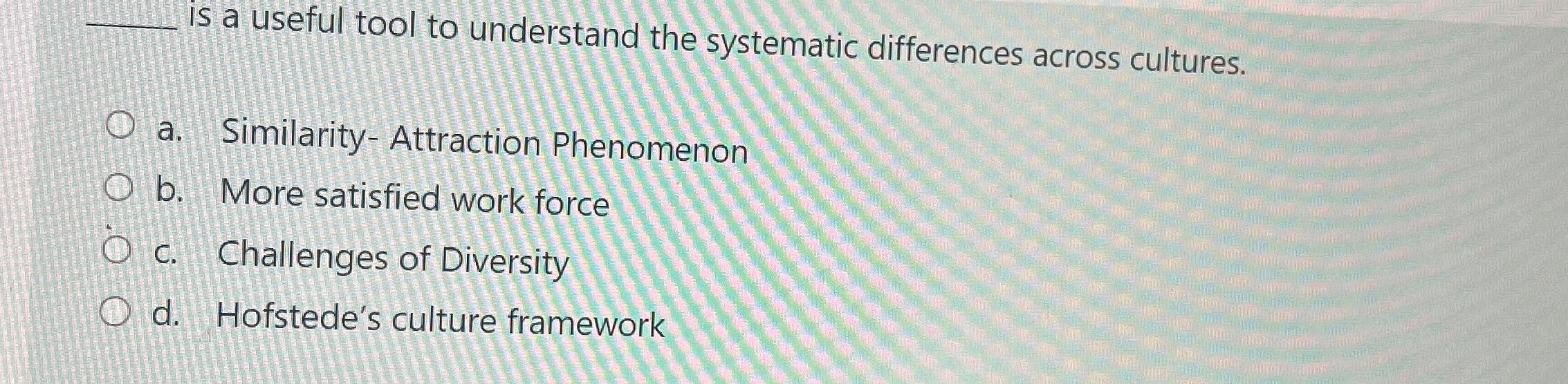  is a useful tool to understand the systematic differences across cultures.