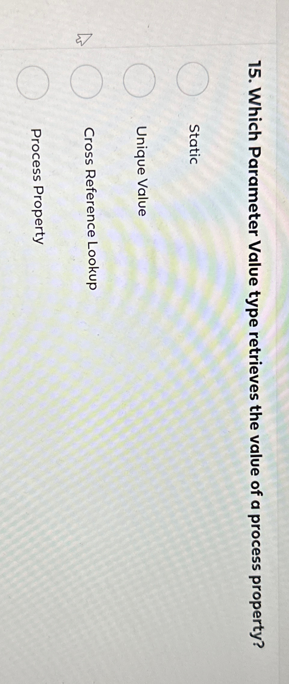  Which Parameter Value type retrieves the value of a process property?