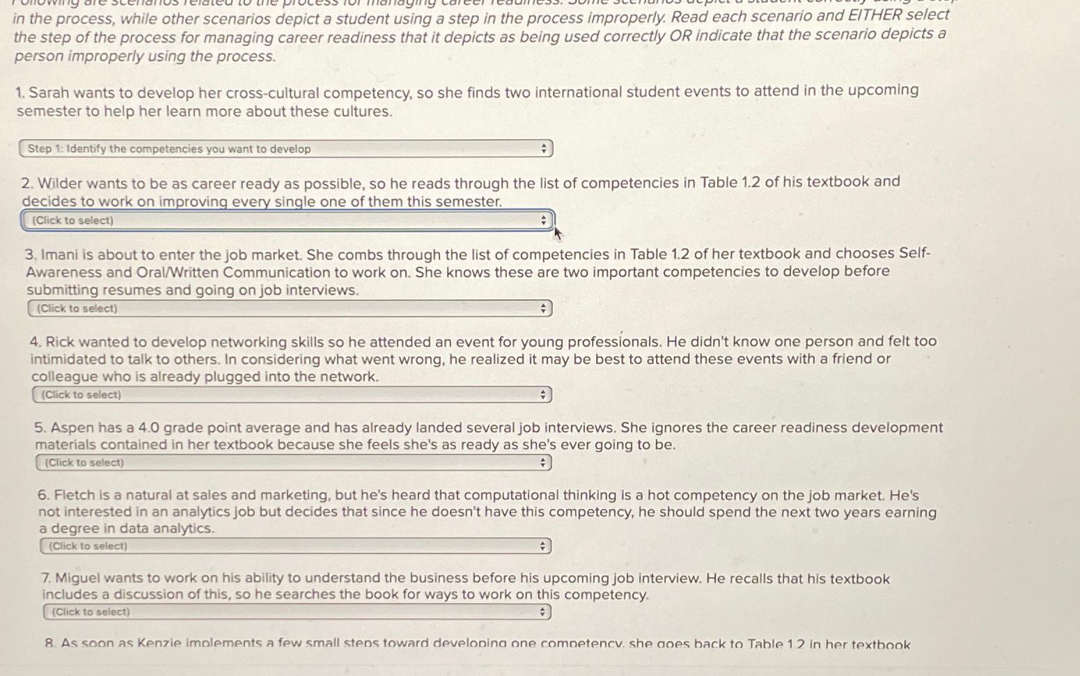  in the process, while other scenarios depict a student using a