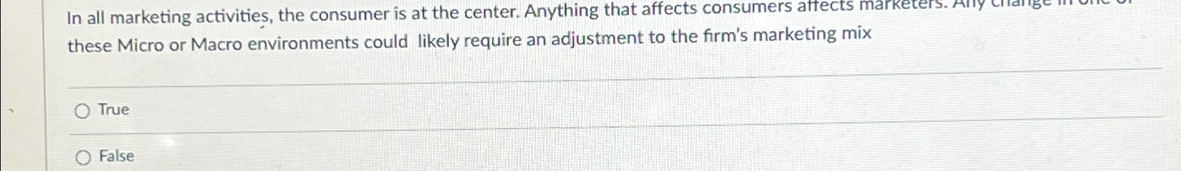  these Micro or Macro environments could likely require an adjustment to