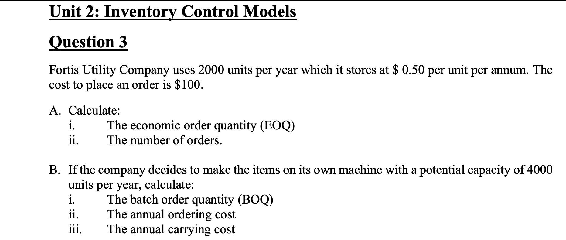  Please Answer the Following question as soon as possible. Subject: Operations