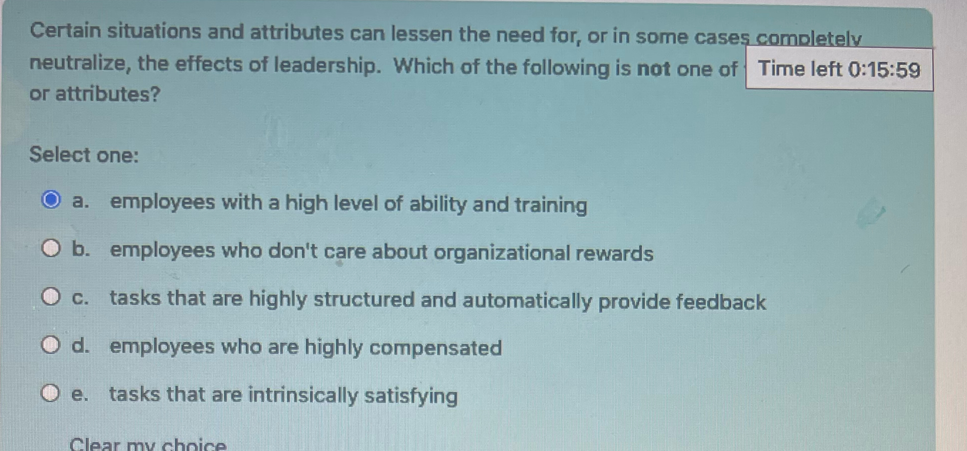  Certain situations and attributes can lessen the need for, or in