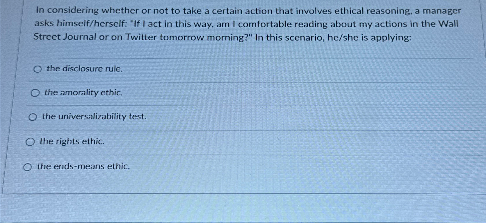  In considering whether or not to take a certain action that