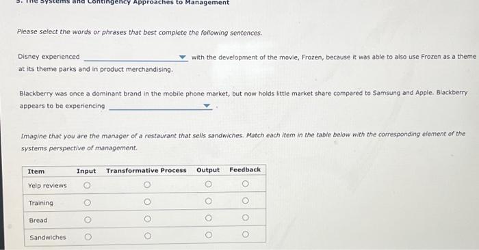  Please select the words or phrases that best complete the following