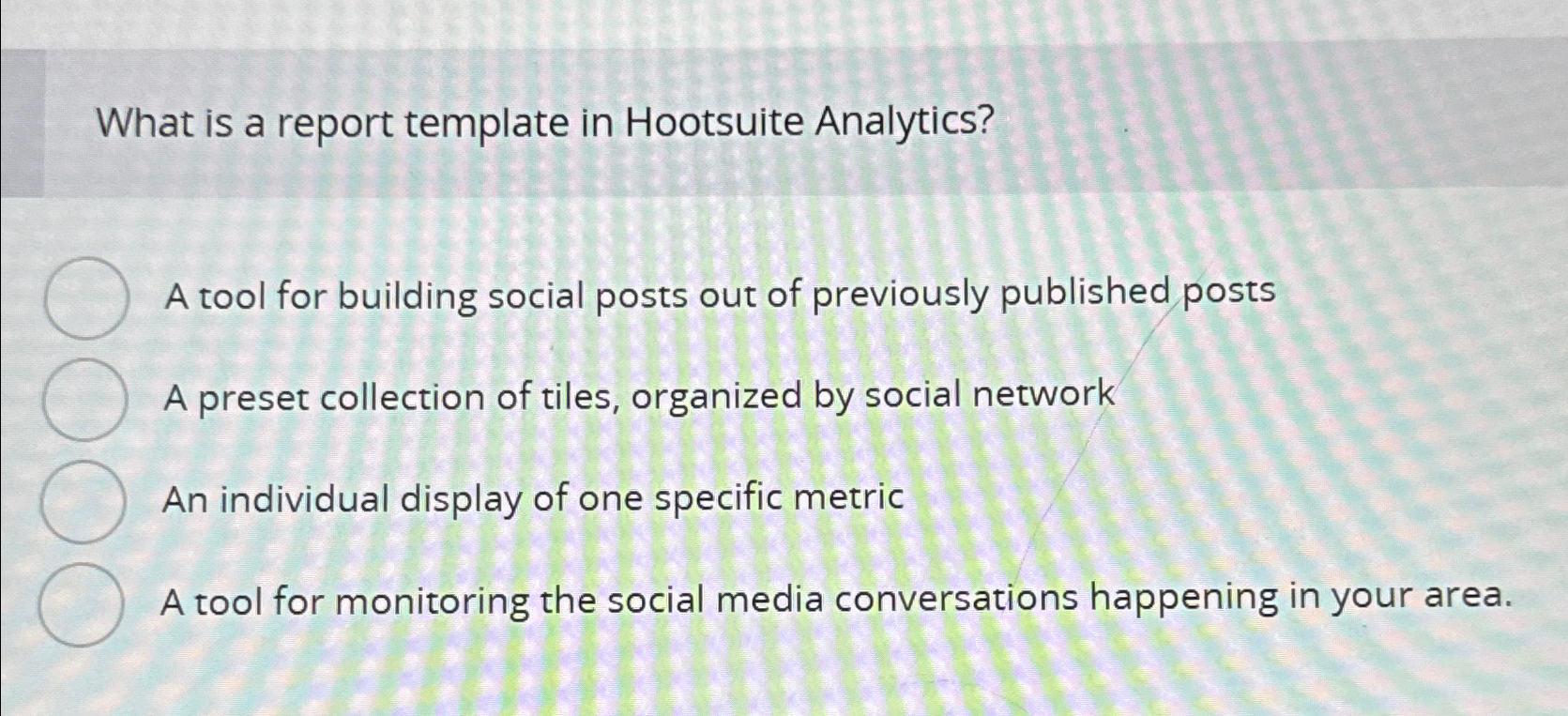  What is a report template in Hootsuite Analytics? A tool for