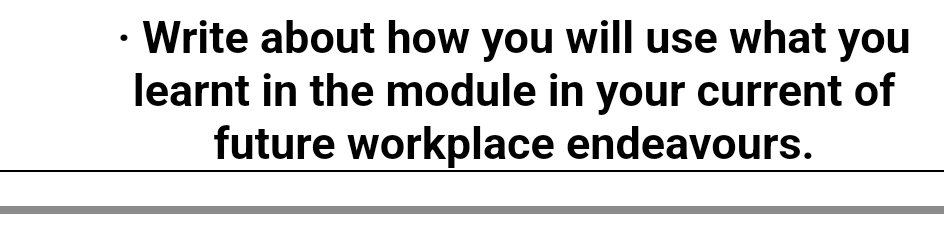  Write about how you will use what you learnt in the