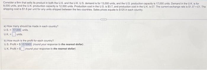 please show work for each part Consider a firm that sells its