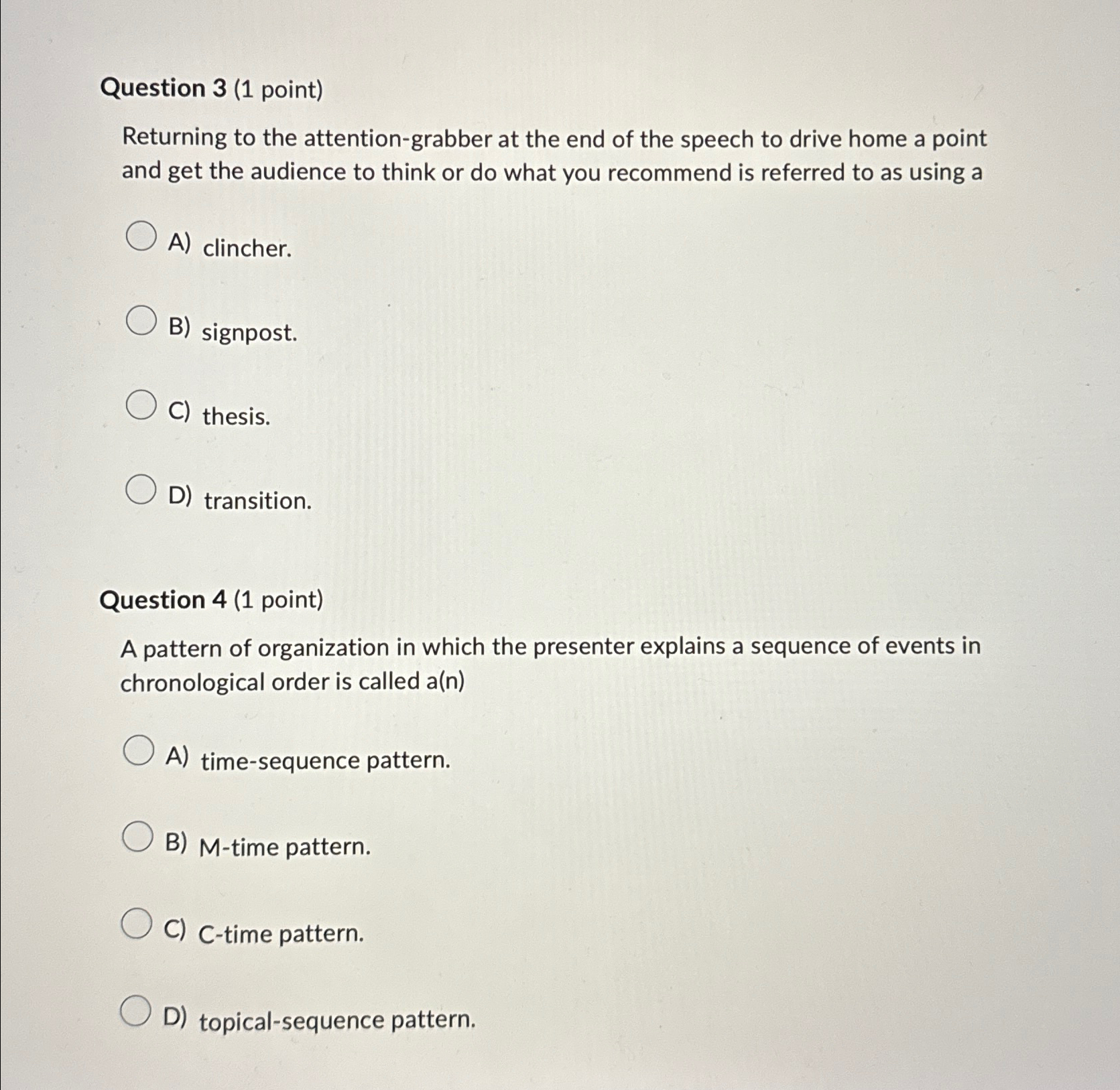  Question 3(1 point) Returning to the attention-grabber at the end of