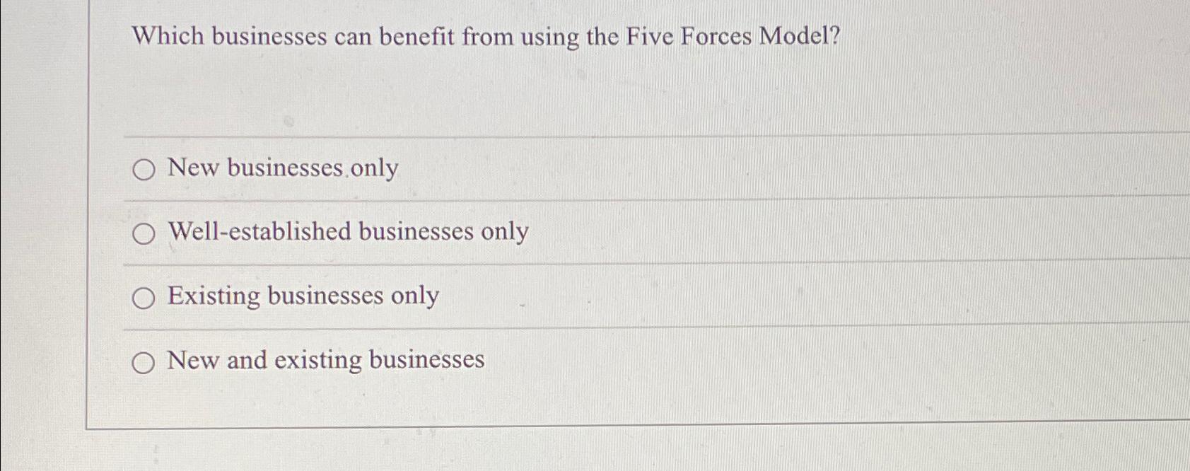  Which businesses can benefit from using the Five Forces Model? New