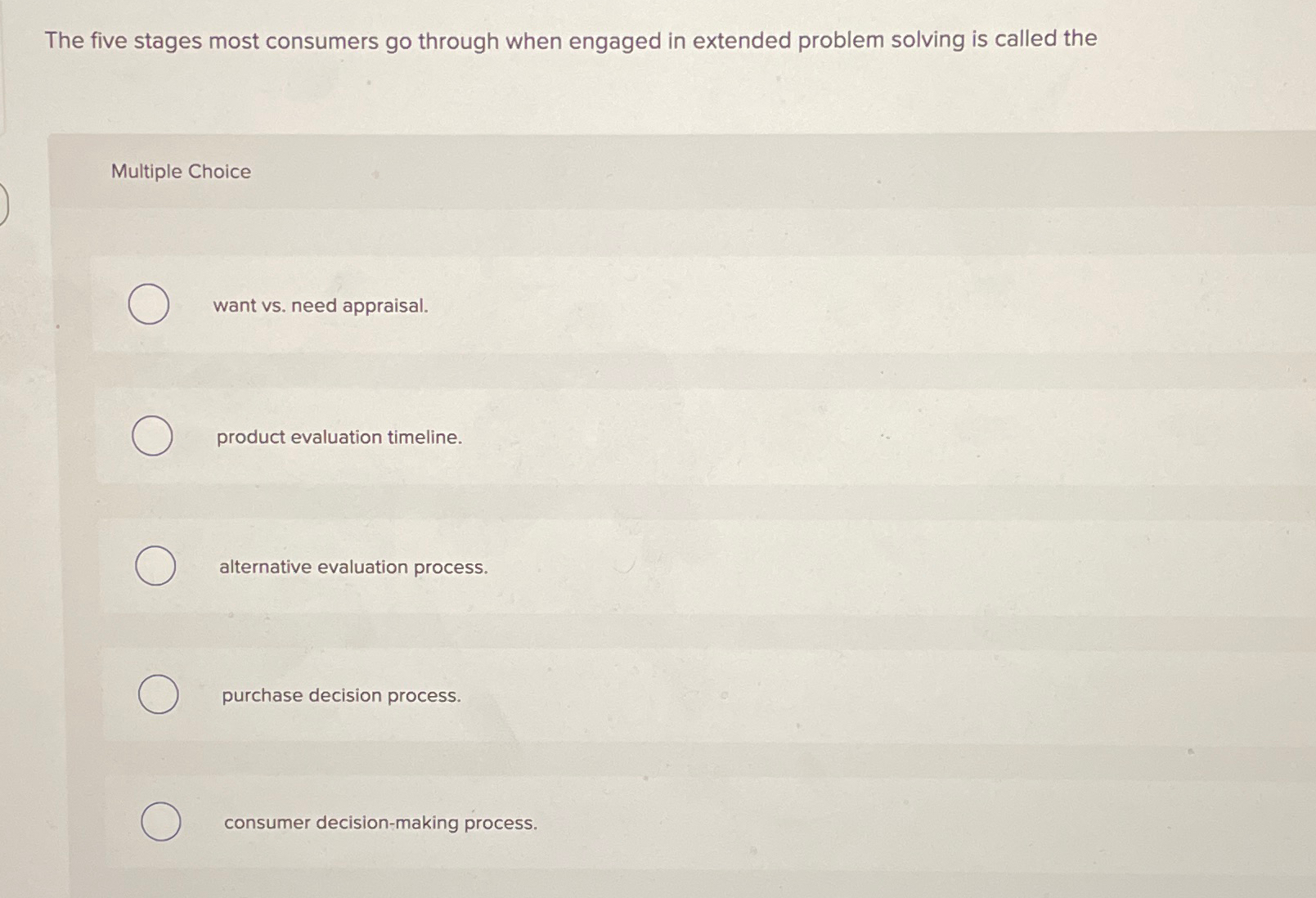  The five stages most consumers go through when engaged in extended