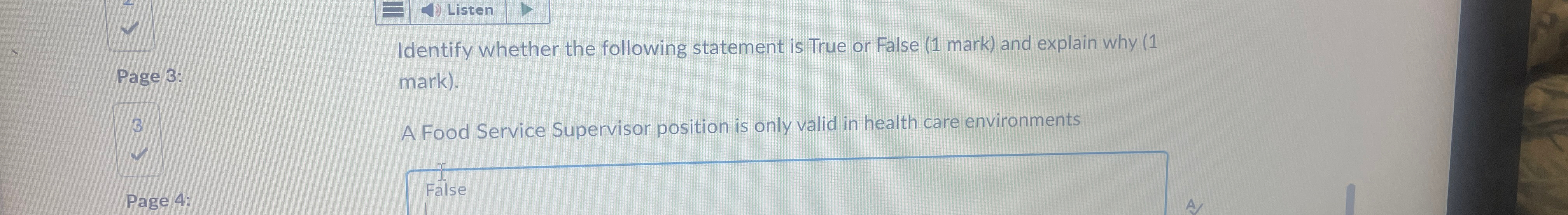  Listen Page 3: 3 Page 4: Identify whether the following statement