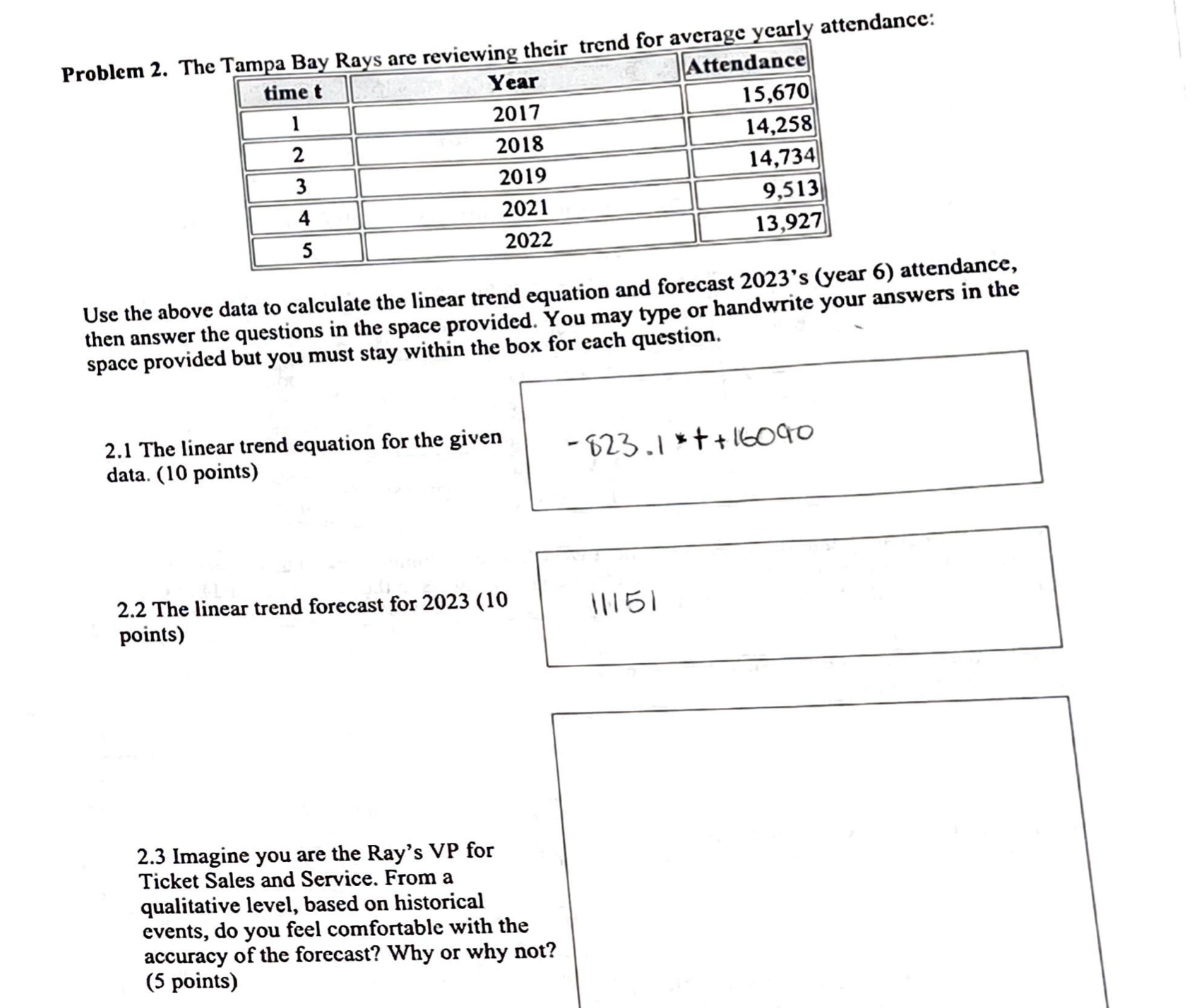 Please help with 2.3 Problem 2. The 1 then answer the questions