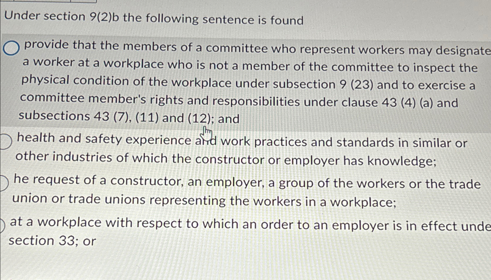  Under section 9(2)b the following sentence is found provide that the