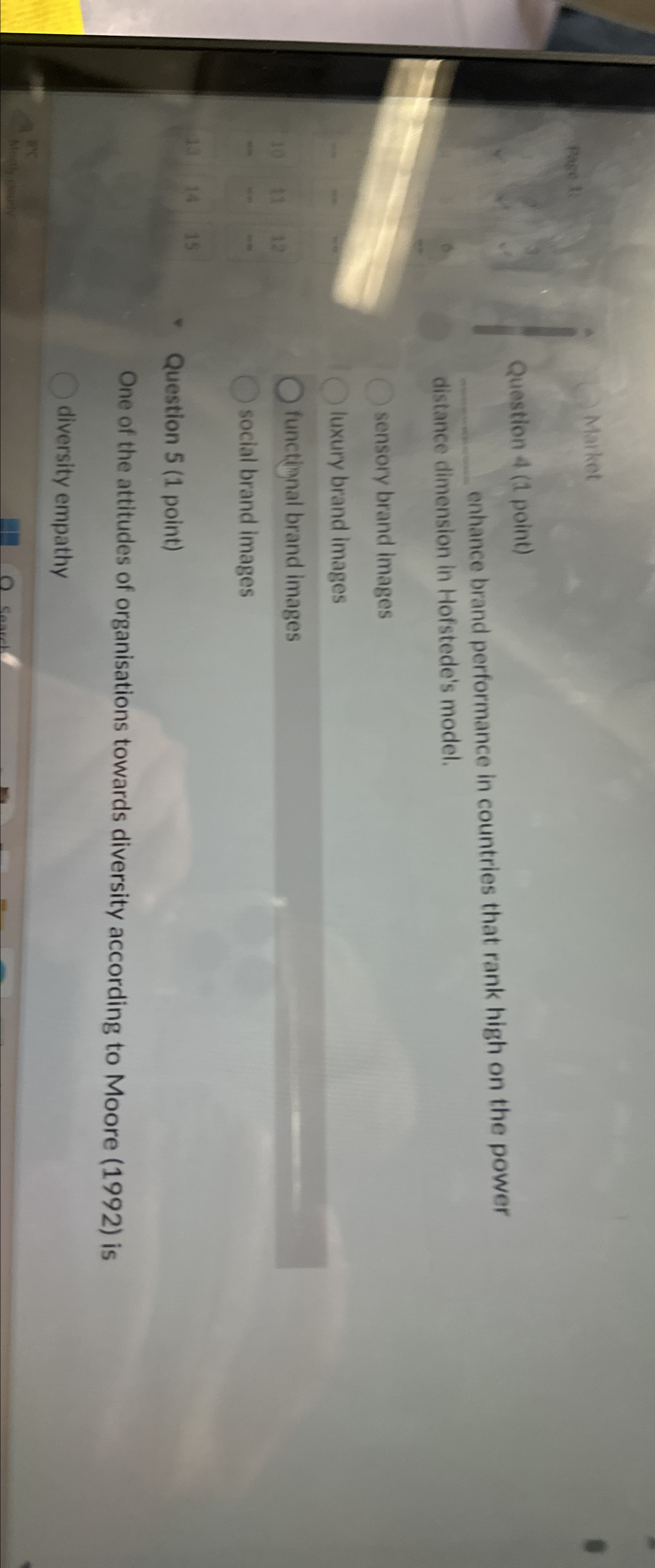  Question 4(1 point) enhance brand performance in countries that rank high