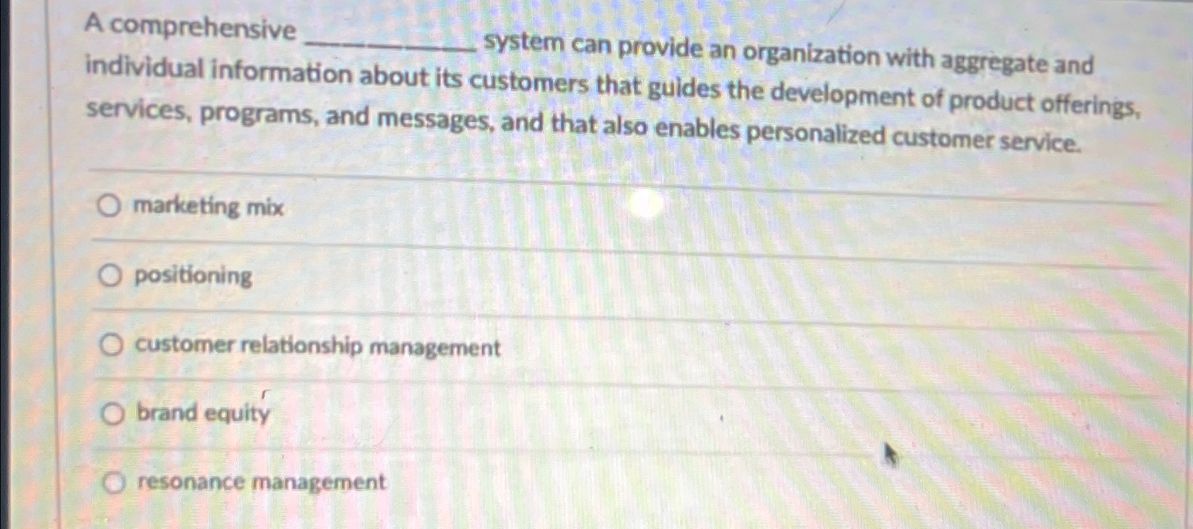  A comprehensive system can provide an organization with aggregate and individual