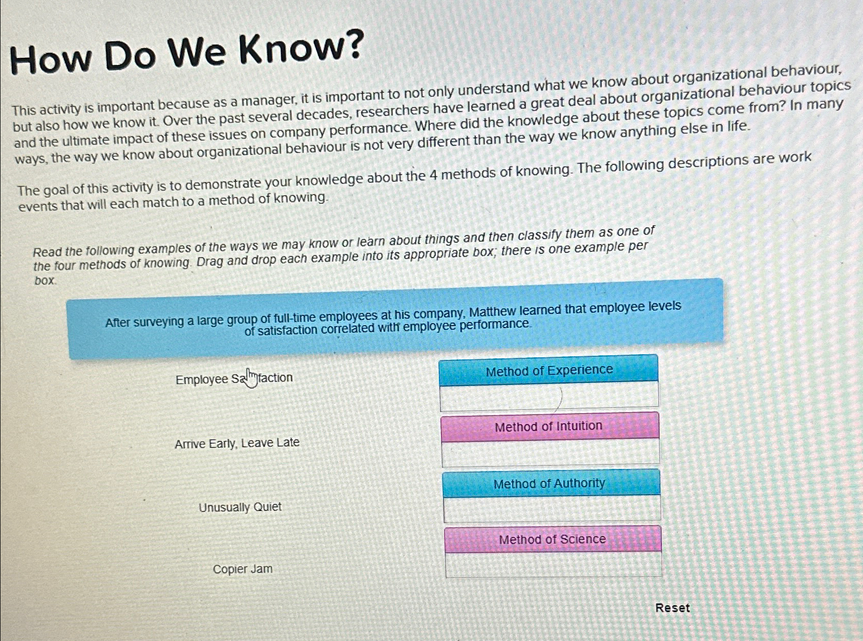  How Do We Know? This activity is important because as a