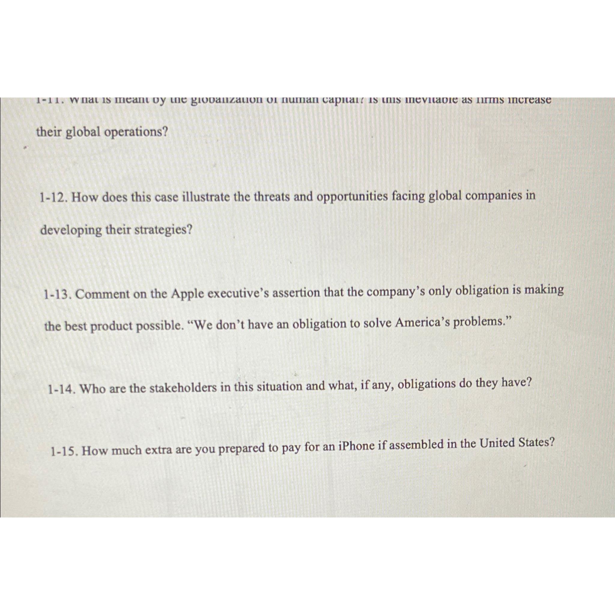  their global operations? 1-12. How does this case illustrate the threats