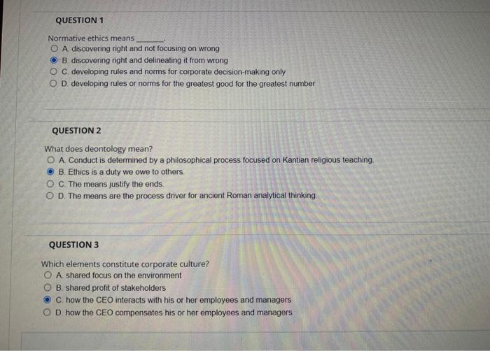  Normative ethics means ________. Group of answer choices discovering right and