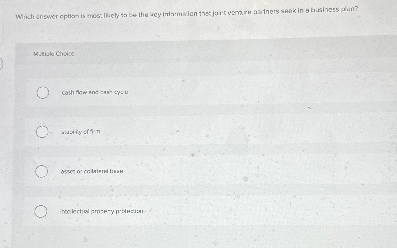  Which answer option is most likely to be the key information