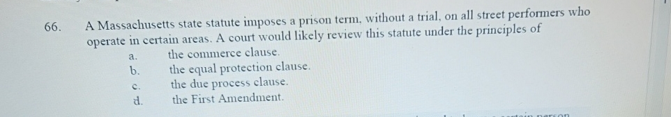  A Massachusetts state statute imposes a prison term, without a trial,