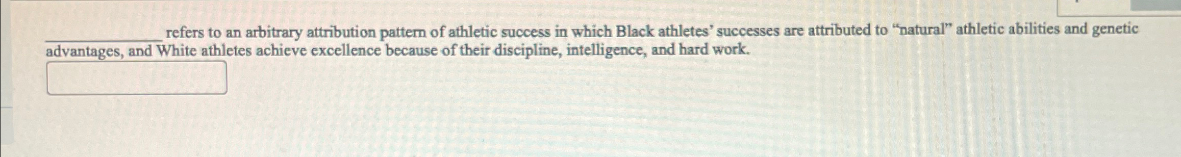  q, refers to an arbitrary attribution pattern of athletic success in