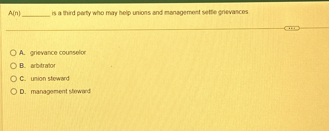  A(n) is a third party who may help unions and management