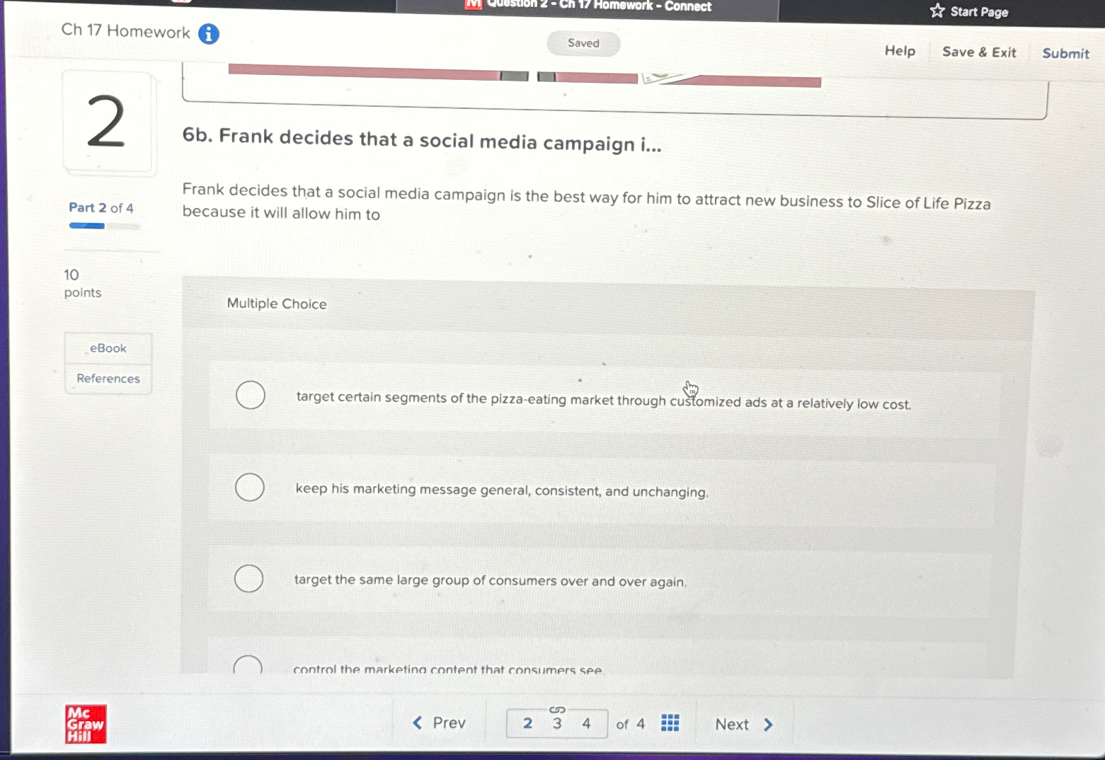  Ch 17 Homework i Saved Help Save & Exit Submit 6b.
