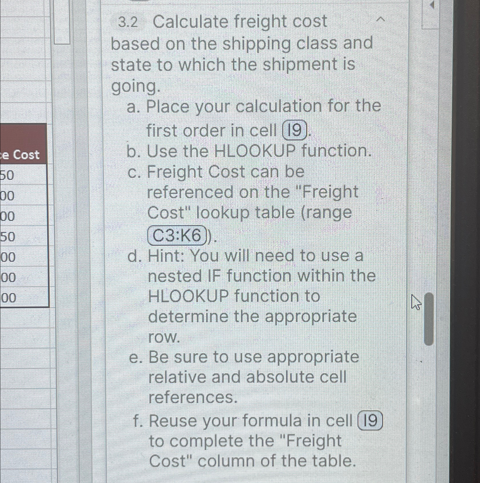  3.2 Calculate freight cost based on the shipping class and state